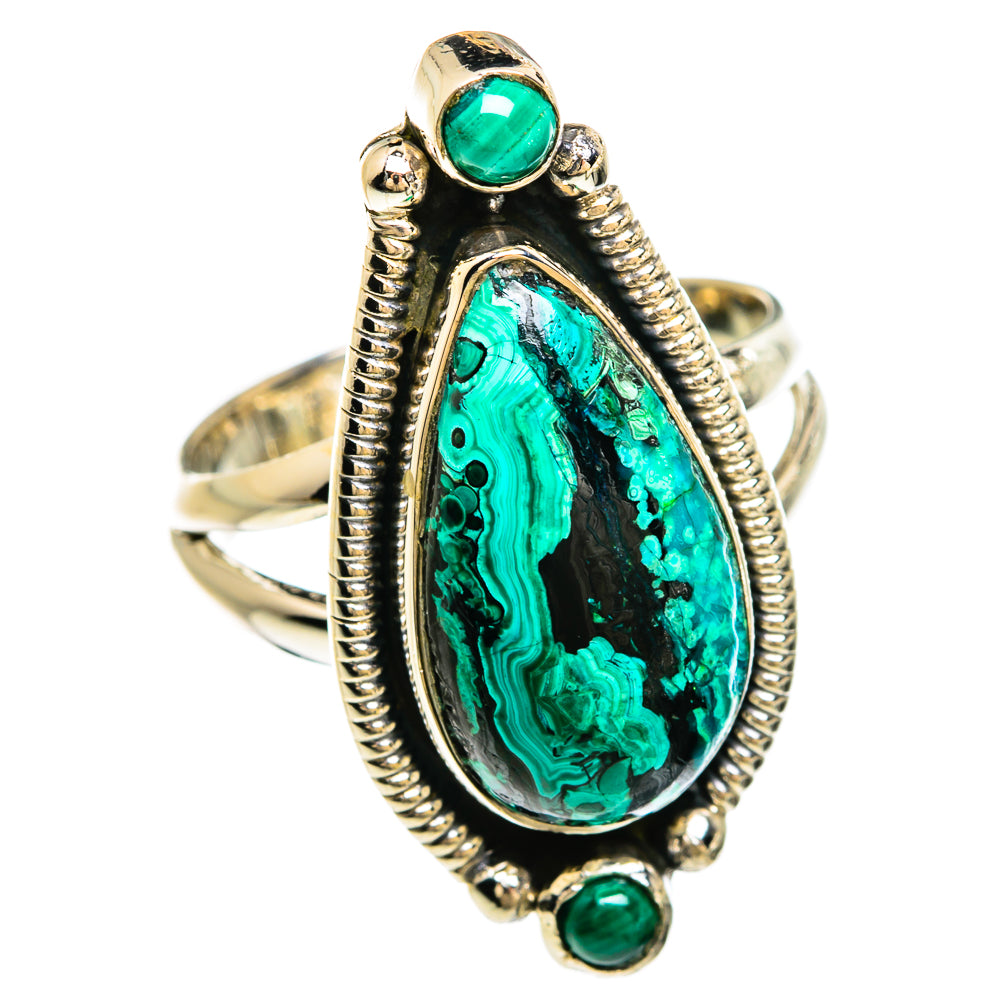 Malachite In Chrysocolla Rings handcrafted by Anasilvercos - RING81345