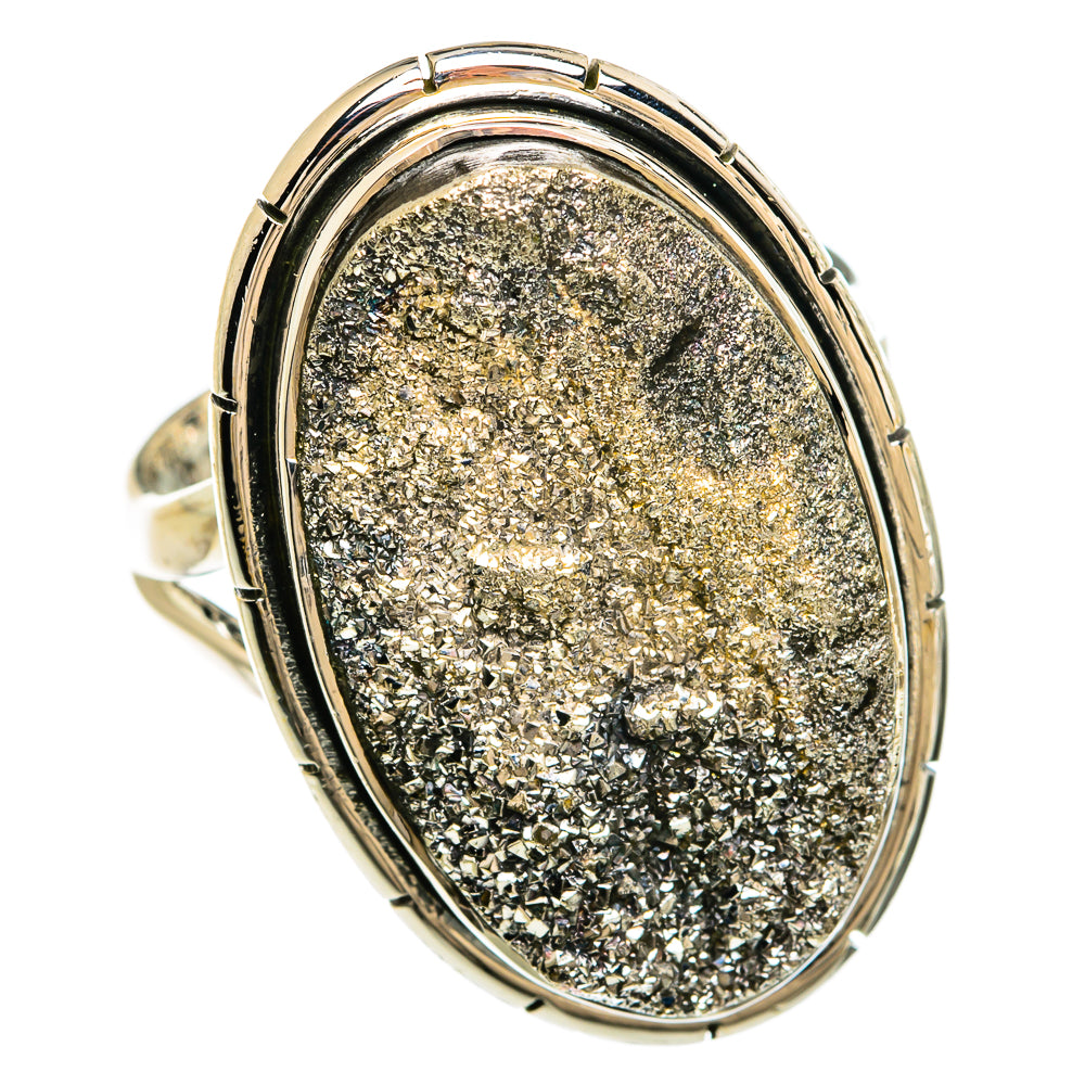 Spectro Pyrite Druzy Rings handcrafted by Anasilvercos - RING81355