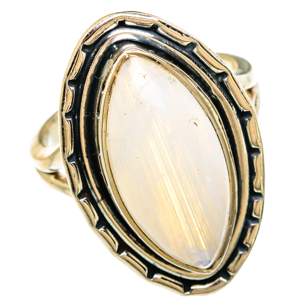 Rainbow Moonstone Rings handcrafted by Anasilvercos - RING81360