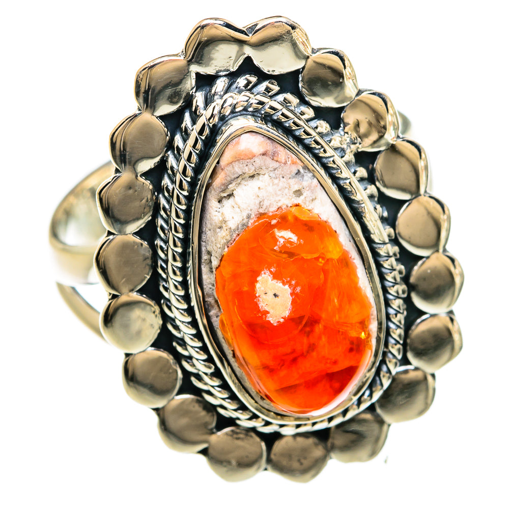 Mexican Fire Opal Rings handcrafted by Anasilvercos - RING81364