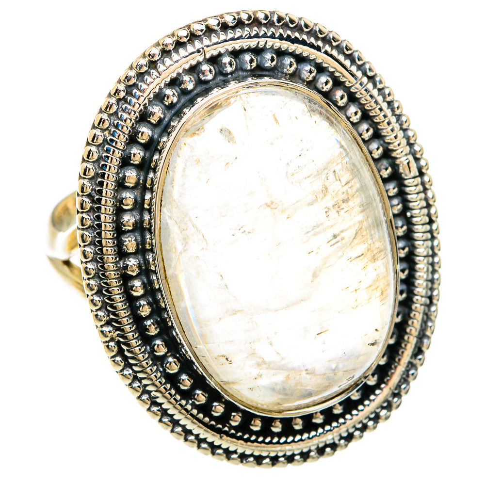 Rainbow Moonstone Rings handcrafted by Anasilvercos - RING81397