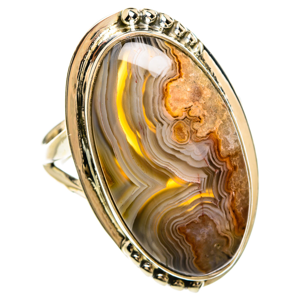 Laguna Lace Agate Rings handcrafted by Anasilvercos - RING81418