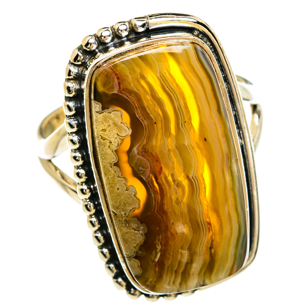 Laguna Lace Agate Rings handcrafted by Anasilvercos - RING81449