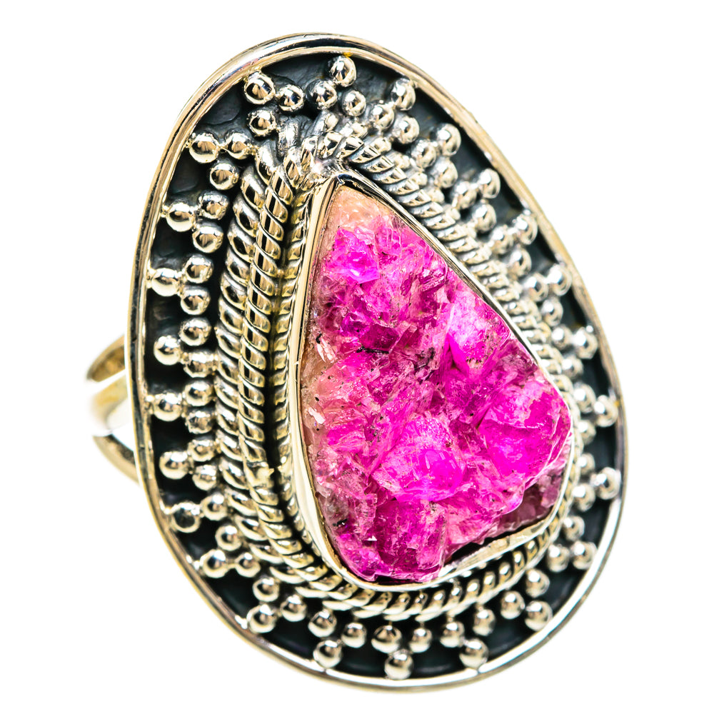 Pink Agate Druzy Rings handcrafted by Anasilvercos - RING81453