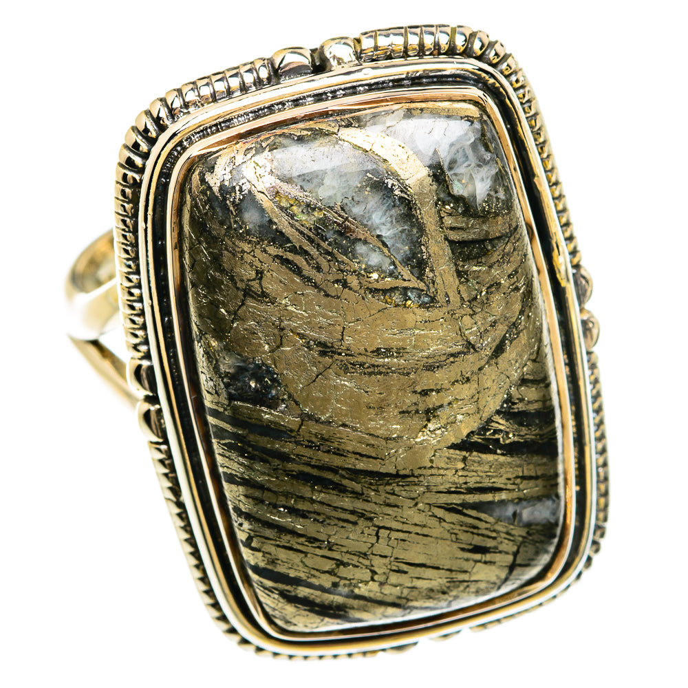 Pyrite Agate Rings handcrafted by Anasilvercos - RING81458