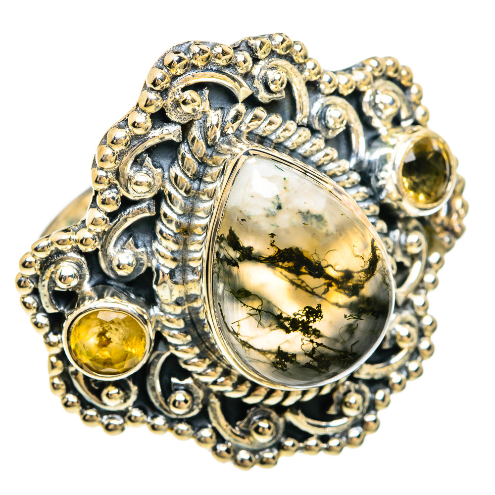 Green Moss Agate Rings handcrafted by Anasilvercos - RING81460