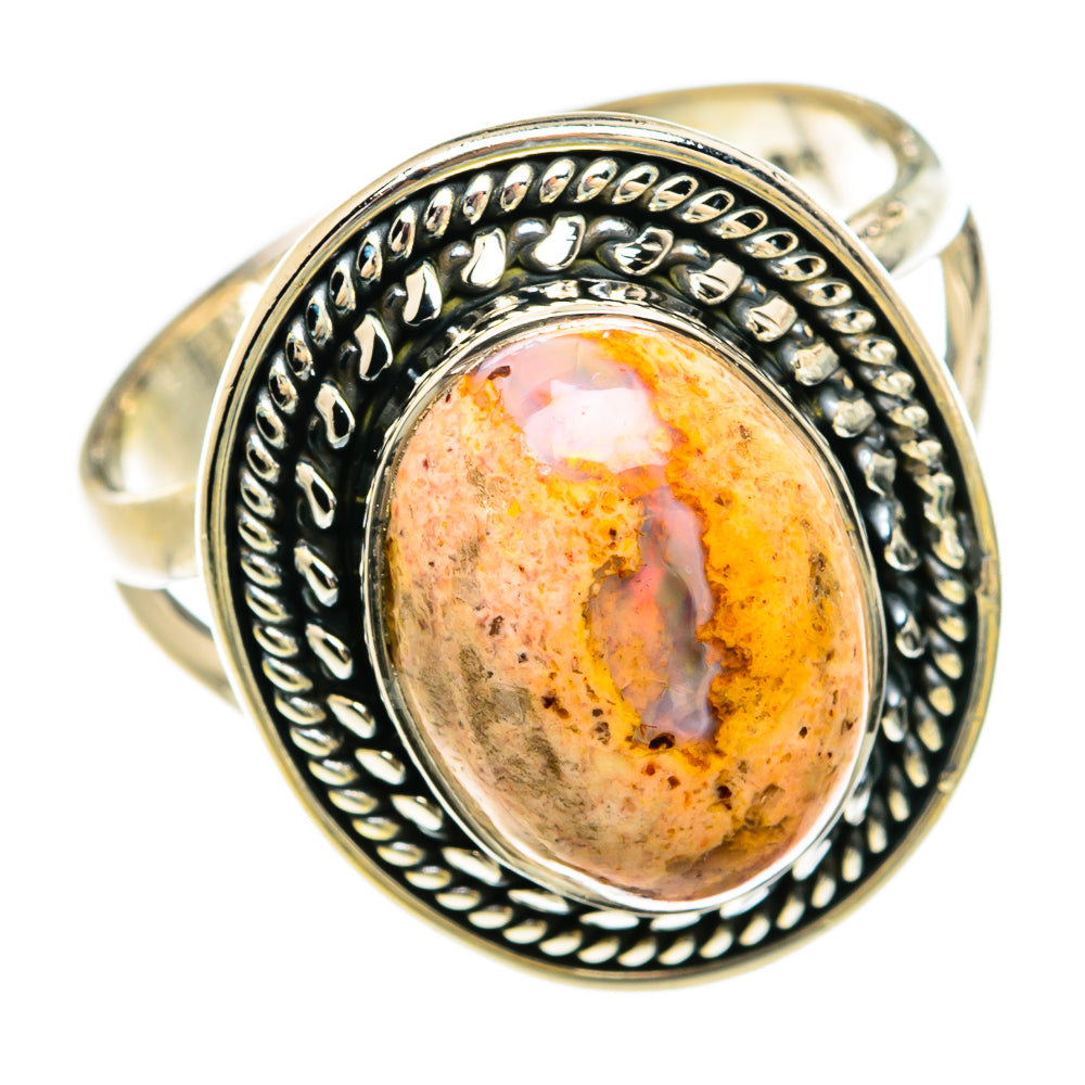Mexican Fire Opal Rings handcrafted by Anasilvercos - RING81499