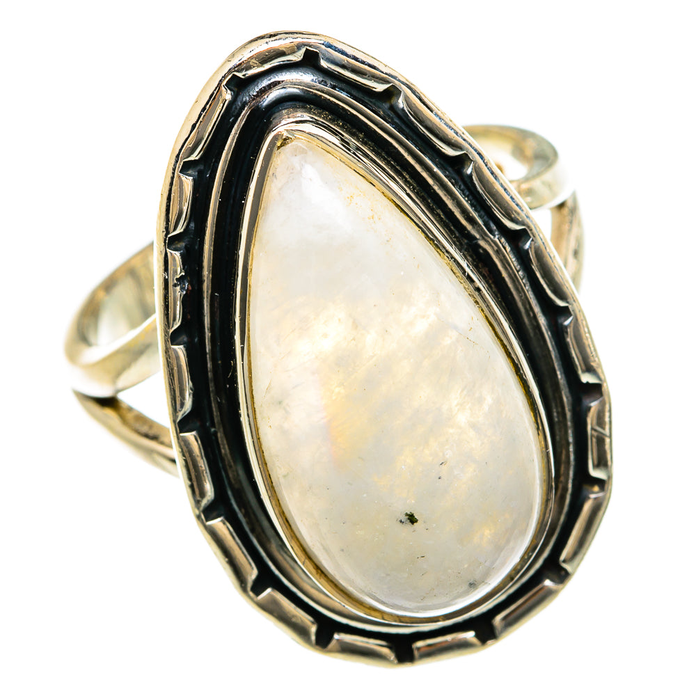 Rainbow Moonstone Rings handcrafted by Anasilvercos - RING81567