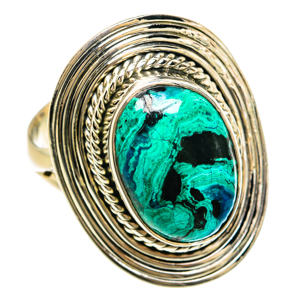Malachite In Chrysocolla Rings handcrafted by Anasilvercos - RING81583