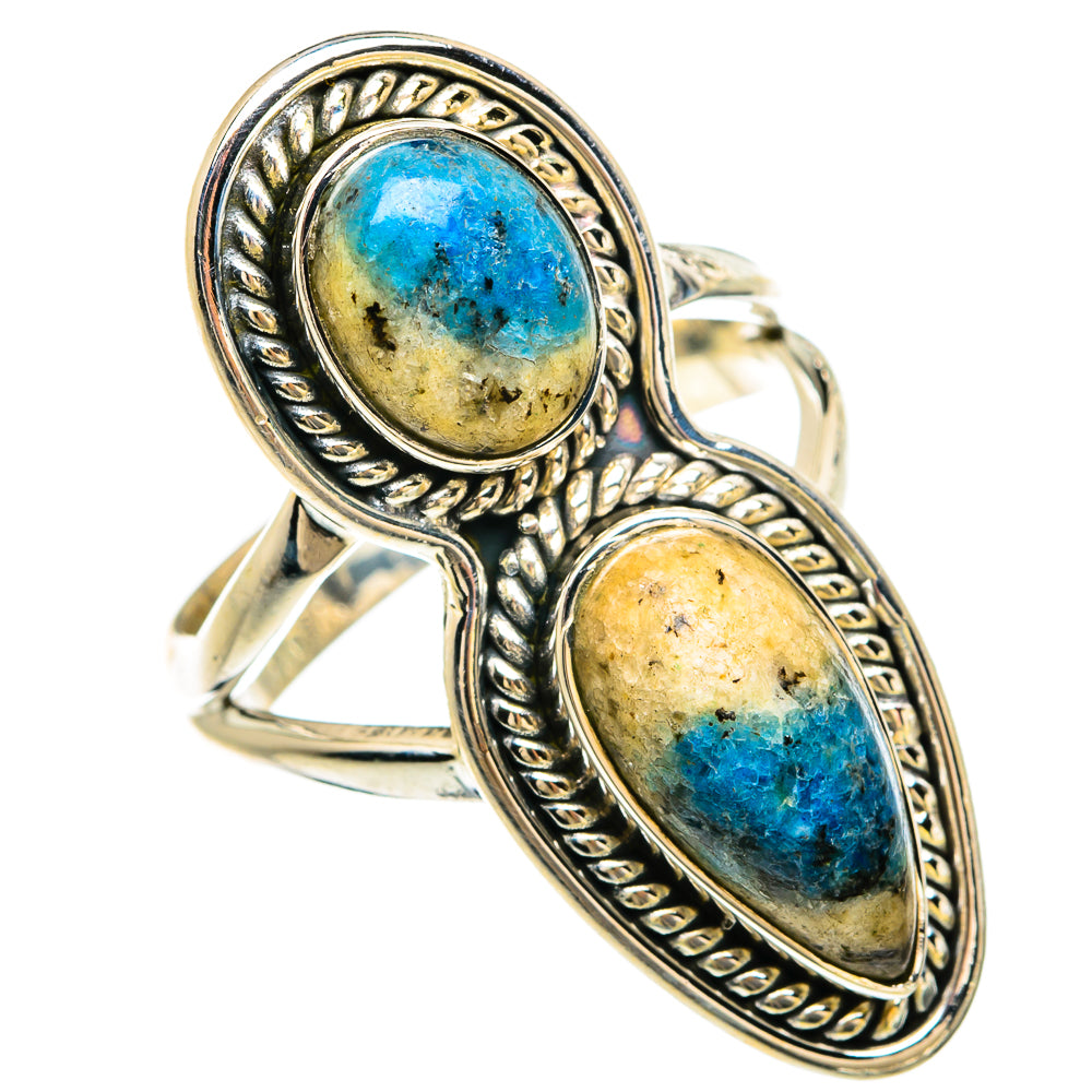 K2 Blue Azurite Rings handcrafted by Anasilvercos - RING81634
