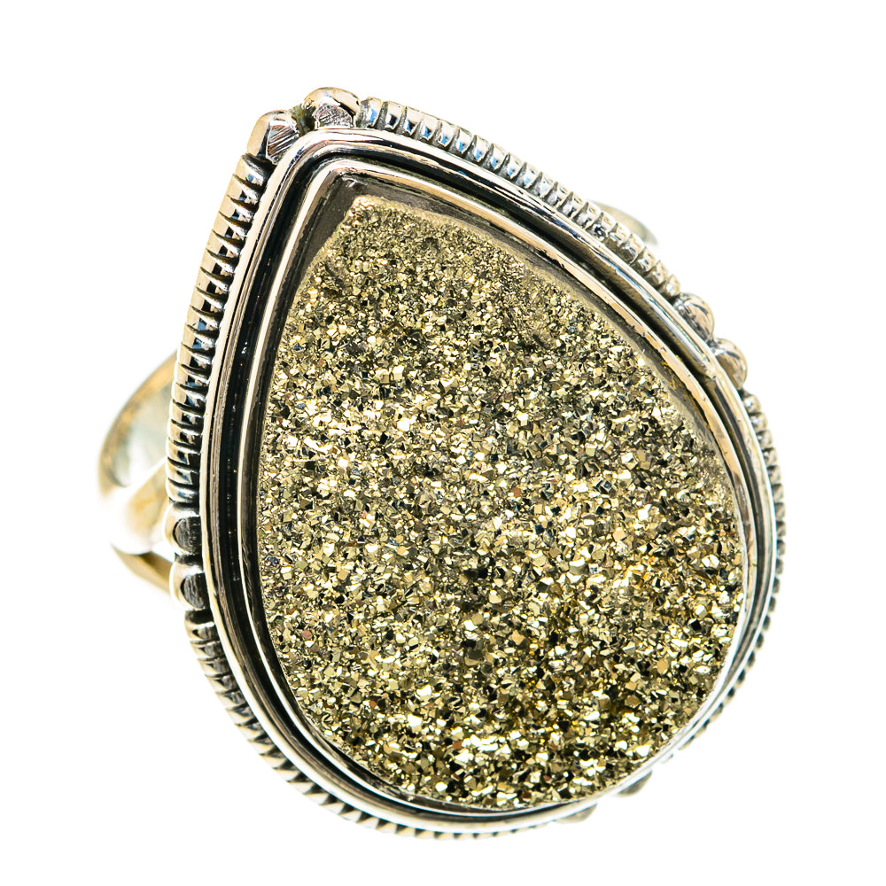 Spectro Pyrite Druzy Rings handcrafted by Anasilvercos - RING81657