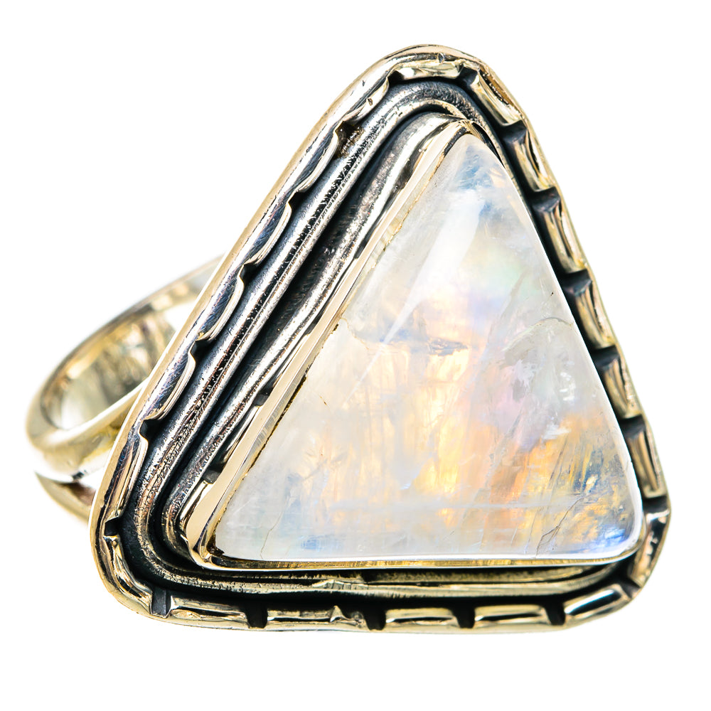 Rainbow Moonstone Rings handcrafted by Anasilvercos - RING81690
