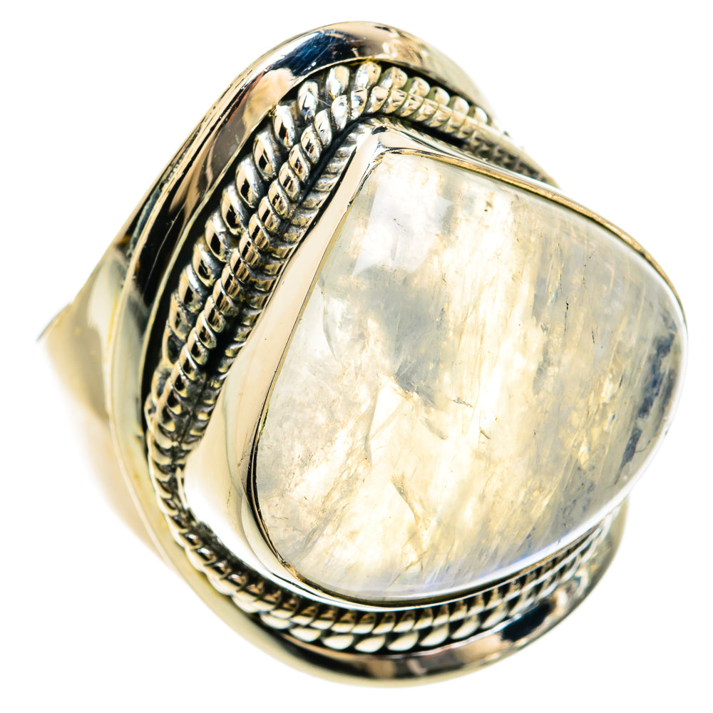 Rainbow Moonstone Rings handcrafted by Anasilvercos - RING81692