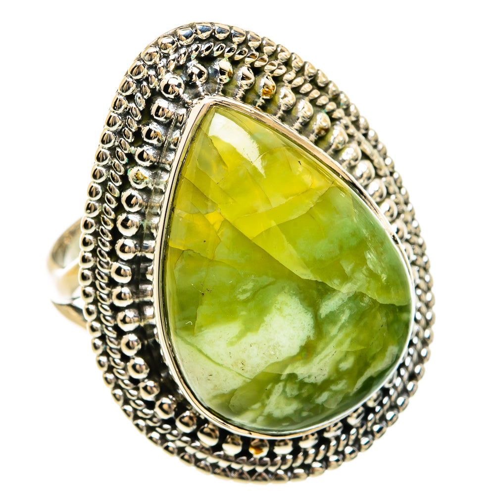 African Green Opal Rings handcrafted by Anasilvercos - RING81706