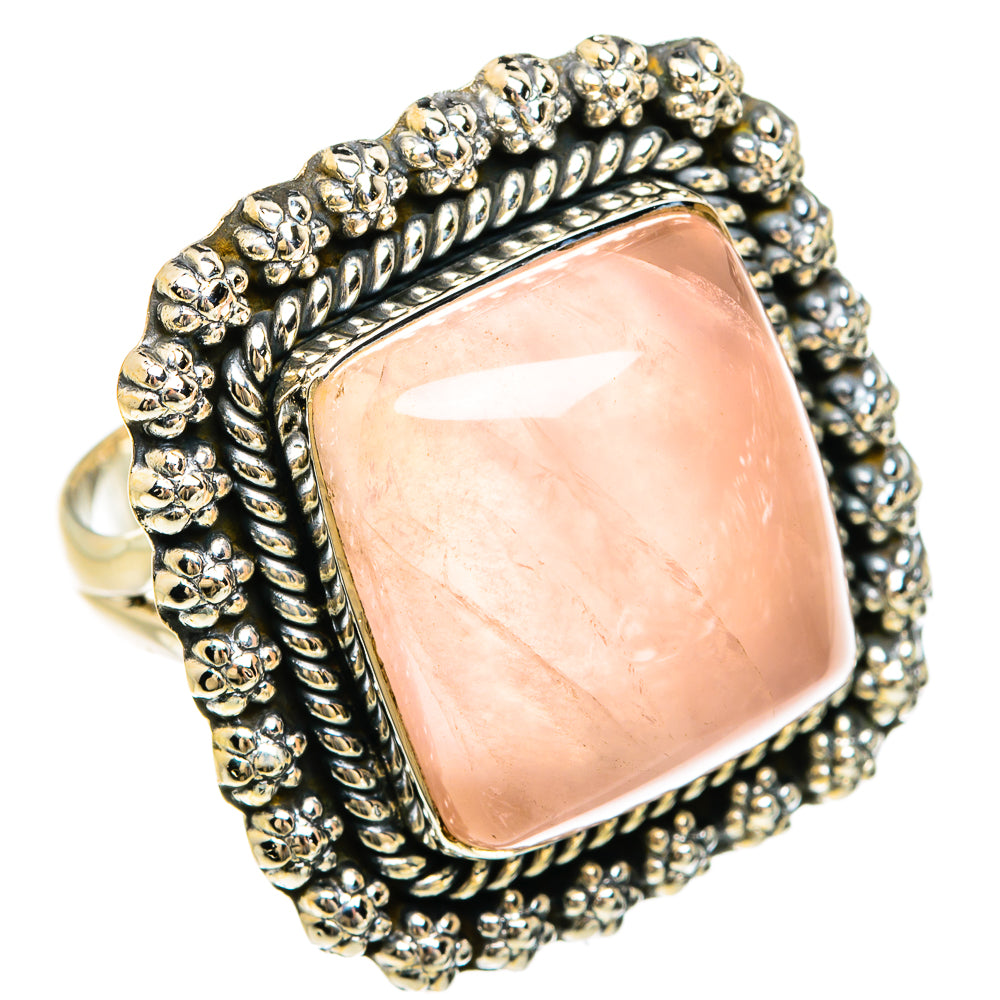 Rose Quartz Rings handcrafted by Anasilvercos - RING81718