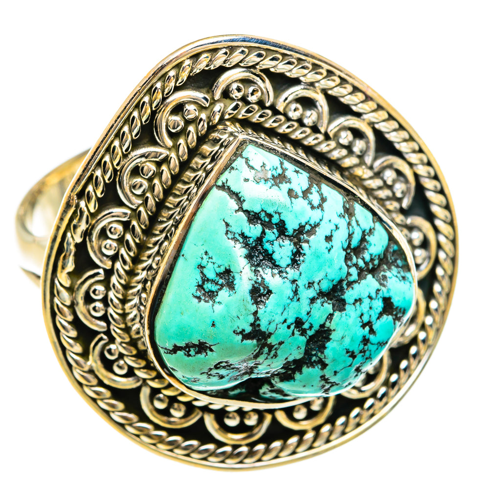 Tibetan Turquoise Rings handcrafted by Anasilvercos - RING81736