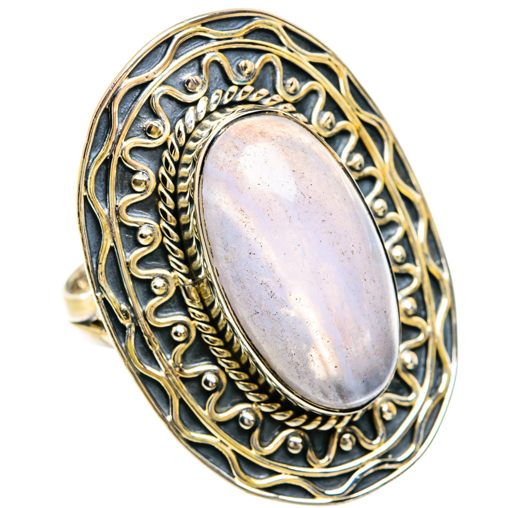 Blue Lace Agate Rings handcrafted by Anasilvercos - RING81757
