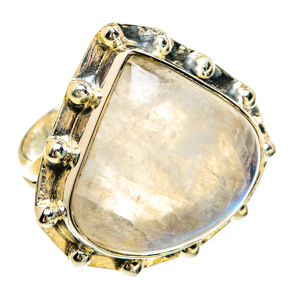 Rainbow Moonstone Rings handcrafted by Anasilvercos - RING81759