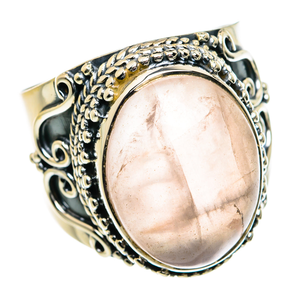Rose Quartz Rings handcrafted by Anasilvercos - RING81787