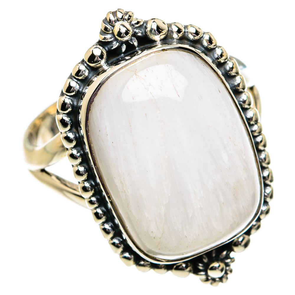 White Scolecite Rings handcrafted by Anasilvercos - RING81795