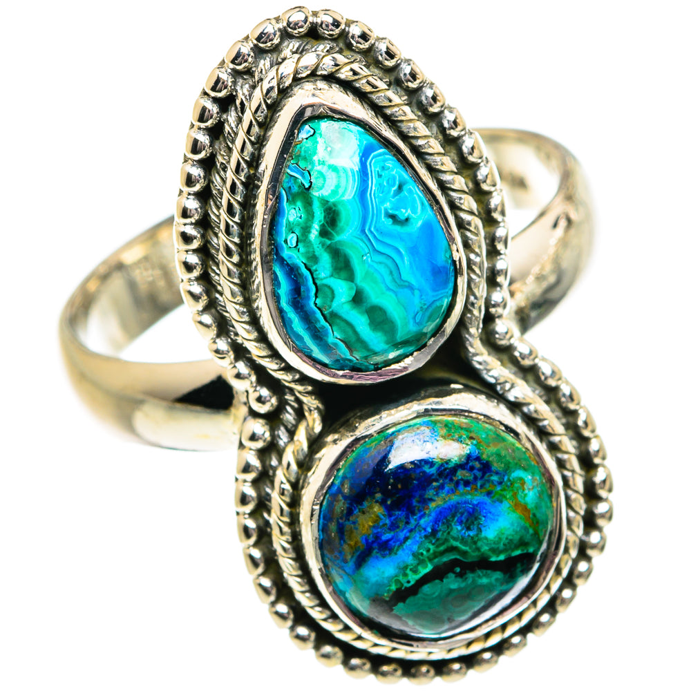Malachite In Chrysocolla Rings handcrafted by Anasilvercos - RING81800