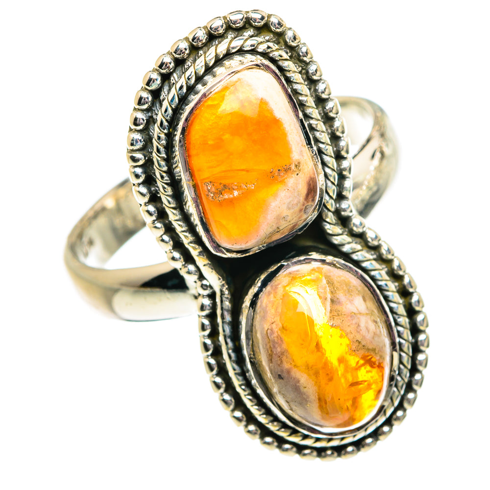 Mexican Fire Opal Rings handcrafted by Anasilvercos - RING81801