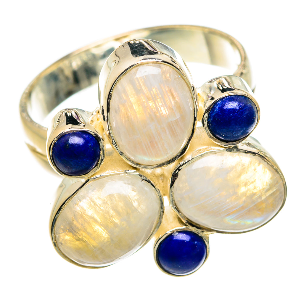 Rainbow Moonstone Rings handcrafted by Anasilvercos - RING81837