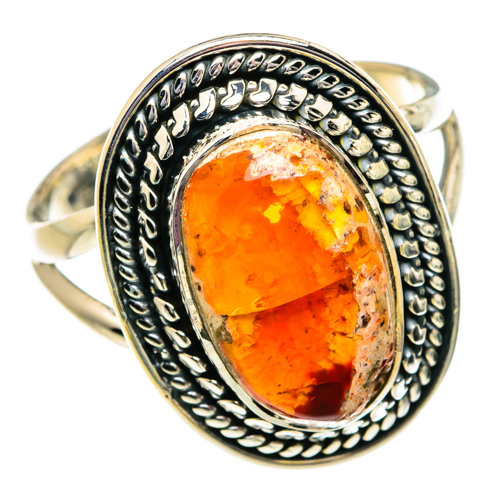 Mexican Fire Opal Rings handcrafted by Anasilvercos - RING81839