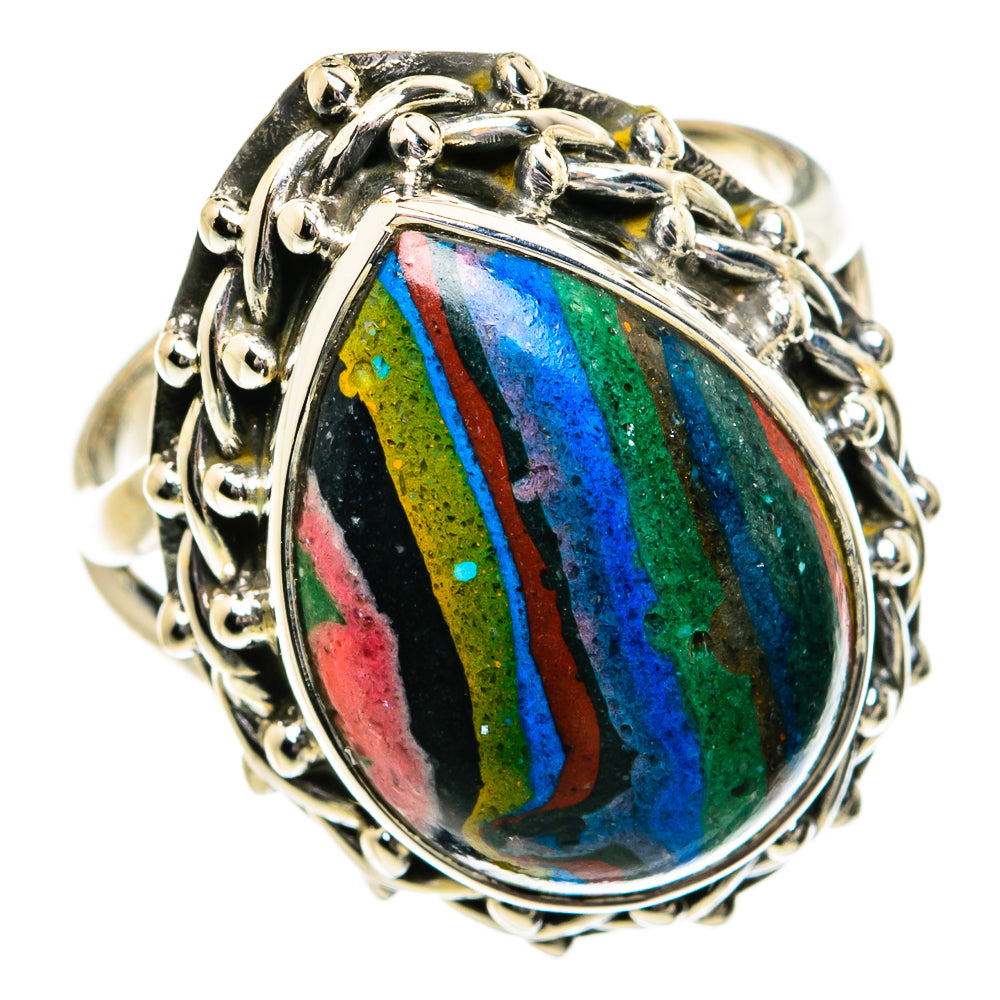 Rainbow Calsilica Rings handcrafted by Anasilvercos - RING81874