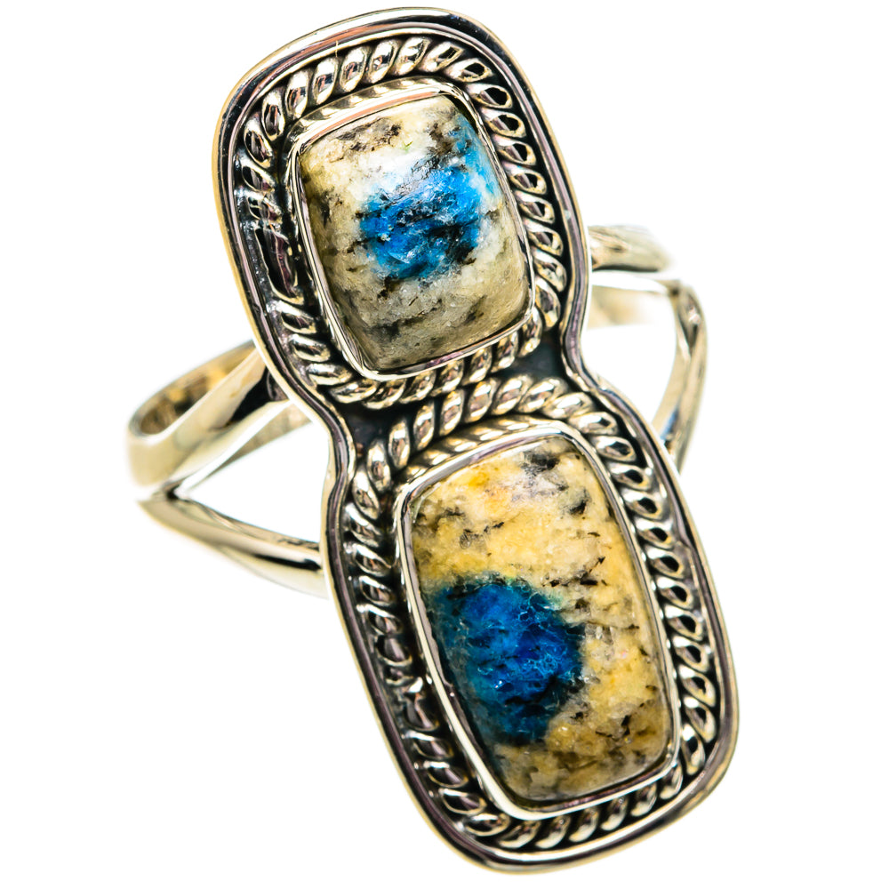 K2 Blue Azurite Rings handcrafted by Anasilvercos - RING81918