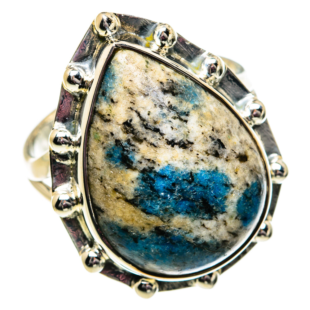 K2 Blue Azurite Rings handcrafted by Anasilvercos - RING81951