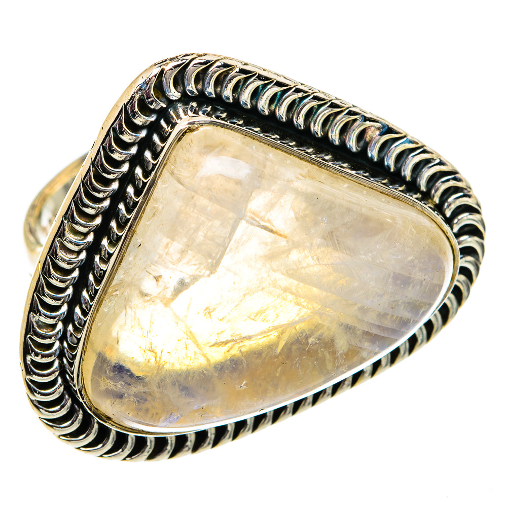 Rainbow Moonstone Rings handcrafted by Anasilvercos - RING81977