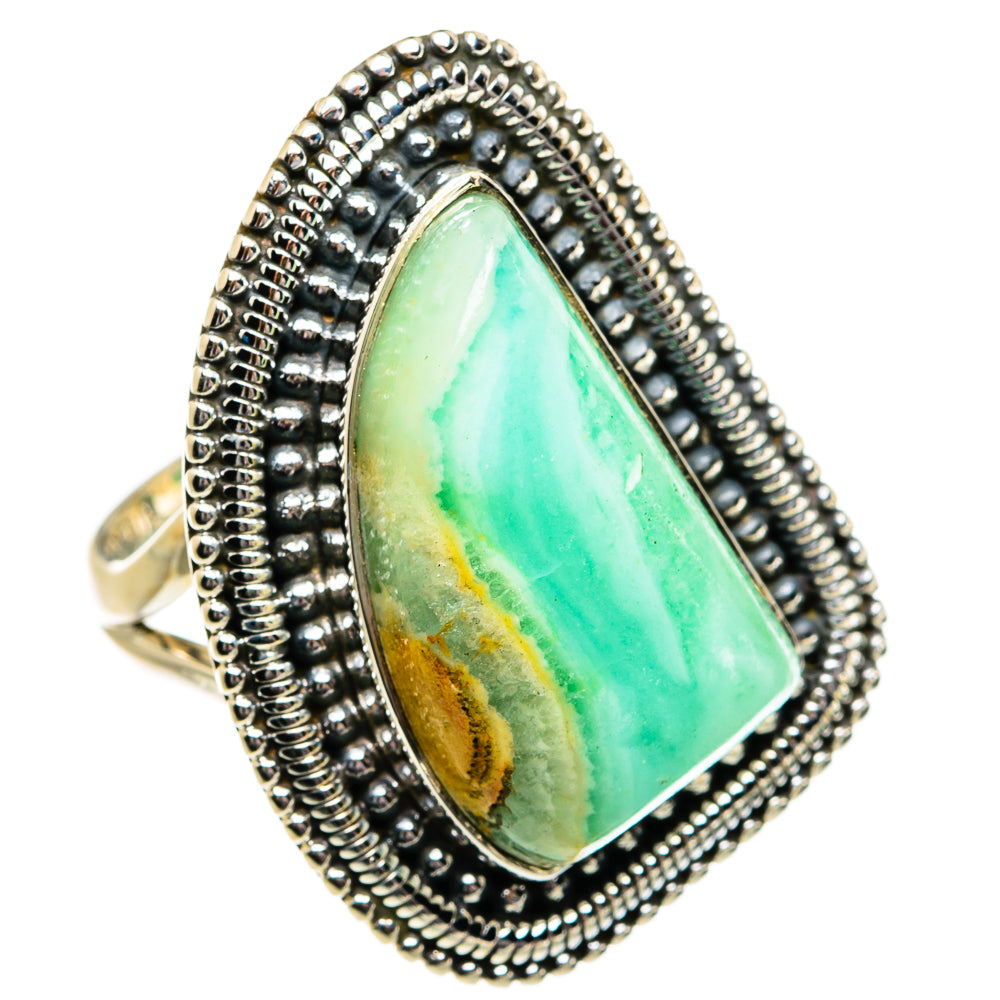 Chrysoprase Rings handcrafted by Anasilvercos - RING82001