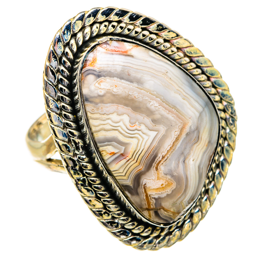 Laguna Lace Agate Rings handcrafted by Anasilvercos - RING82026