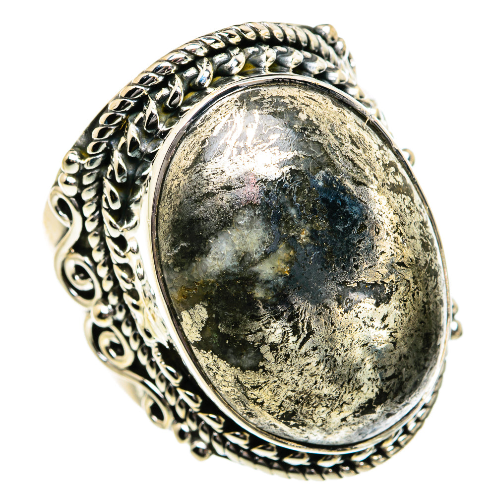 Pyrite Agate Rings handcrafted by Anasilvercos - RING82048