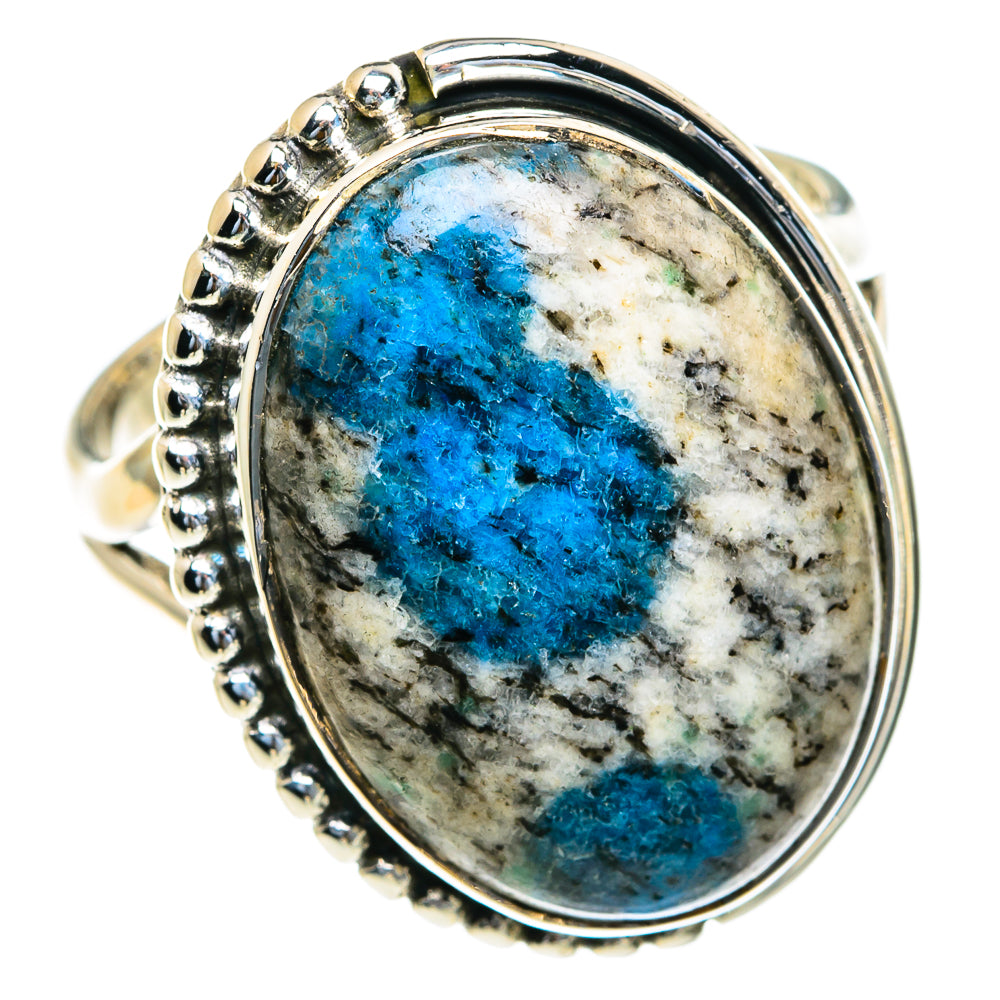 K2 Blue Azurite Rings handcrafted by Anasilvercos - RING82069
