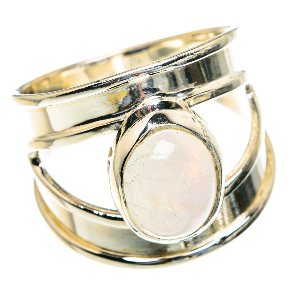 Rainbow Moonstone Rings handcrafted by Anasilvercos - RING82096