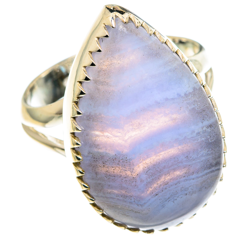 Blue Lace Agate Rings handcrafted by Anasilvercos - RING82099