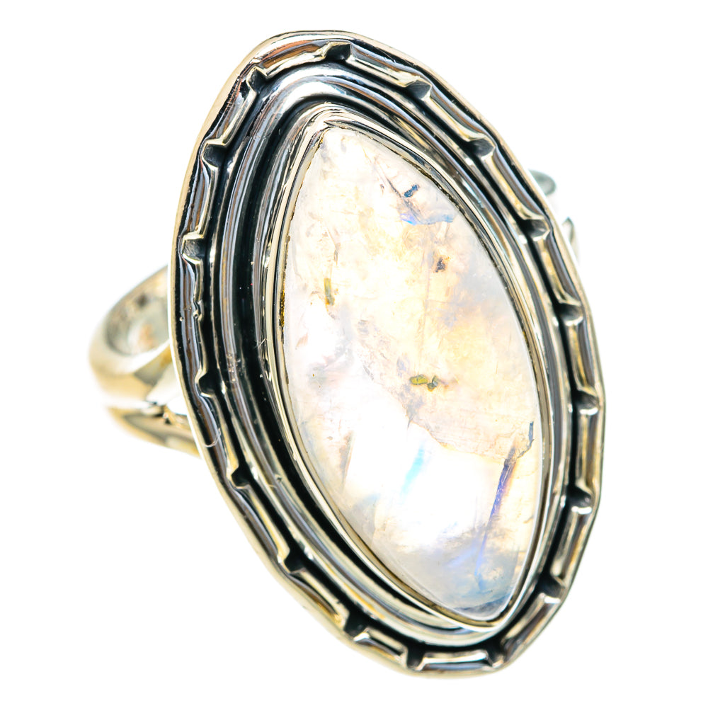 Rainbow Moonstone Rings handcrafted by Anasilvercos - RING82134