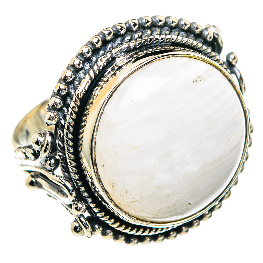 Rainbow Moonstone Rings handcrafted by Anasilvercos - RING82138