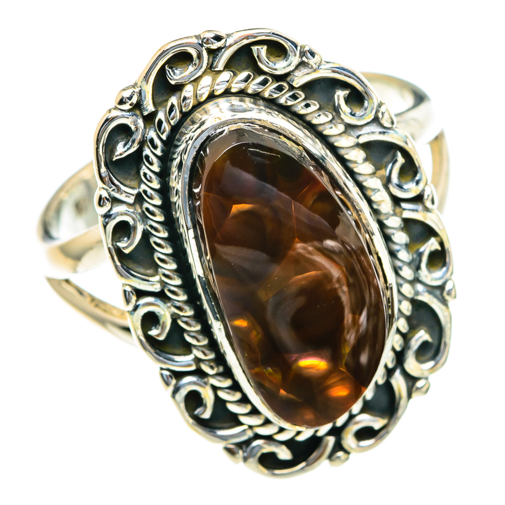 Mexican Fire Agate Rings handcrafted by Anasilvercos - RING82158