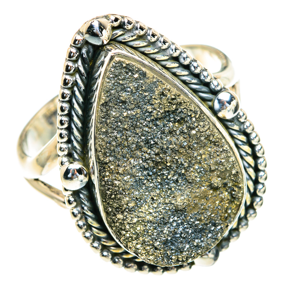 Spectro Pyrite Druzy Rings handcrafted by Anasilvercos - RING82167 - Photo 2