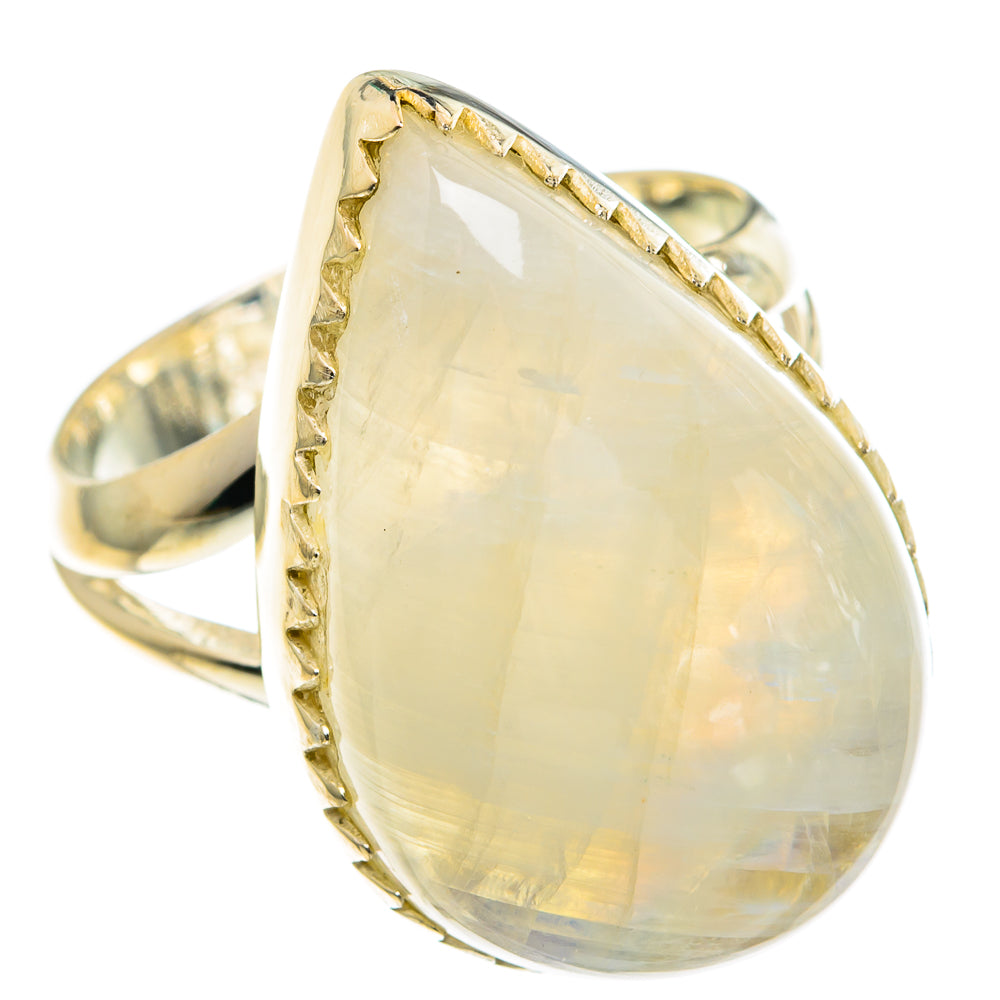 Rainbow Moonstone Rings handcrafted by Anasilvercos - RING82172