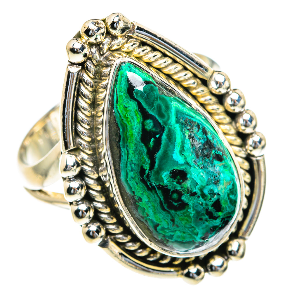 Malachite In Chrysocolla Rings handcrafted by Anasilvercos - RING82202