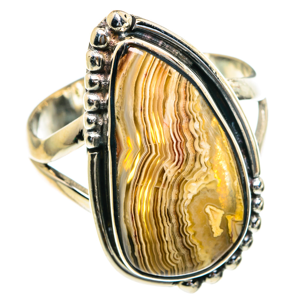 Laguna Lace Agate Rings handcrafted by Anasilvercos - RING82208