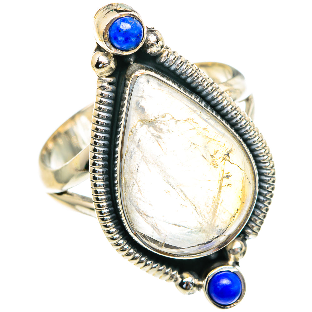 Rainbow Moonstone Rings handcrafted by Anasilvercos - RING82218