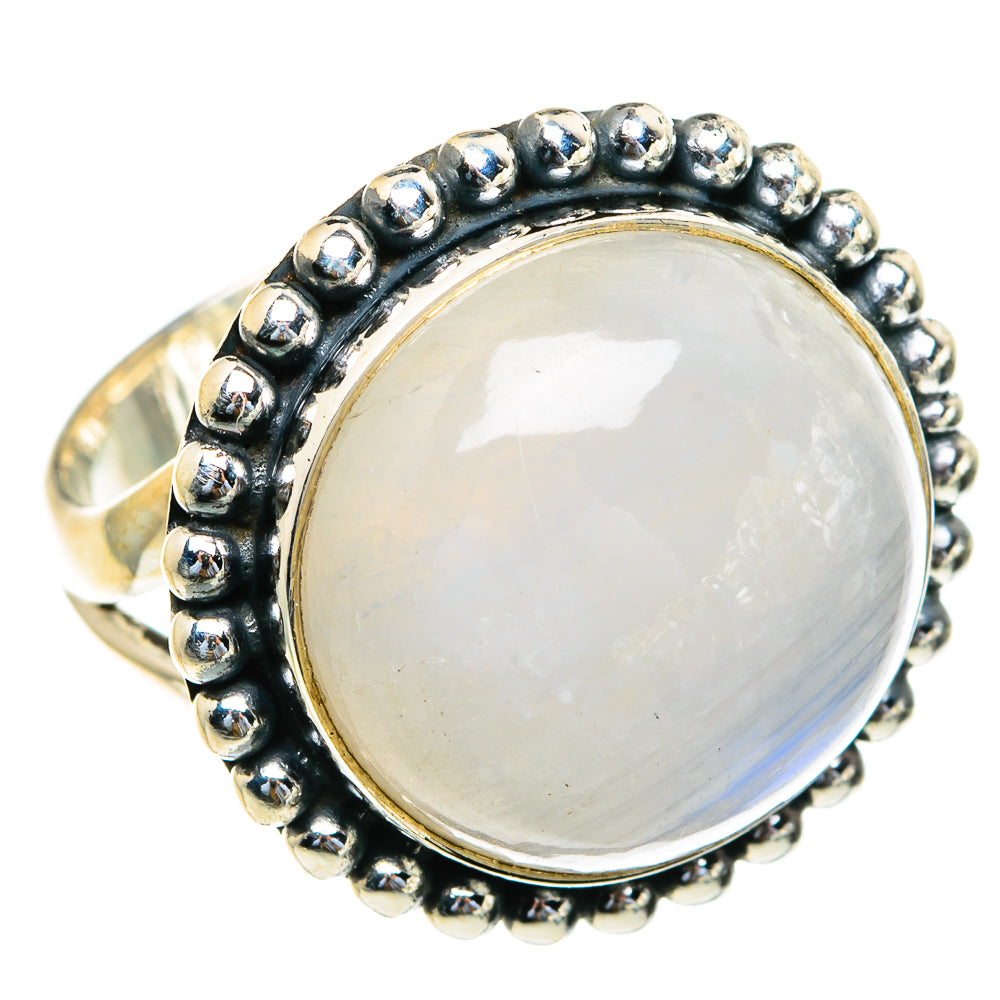 Rainbow Moonstone Rings handcrafted by Anasilvercos - RING82219