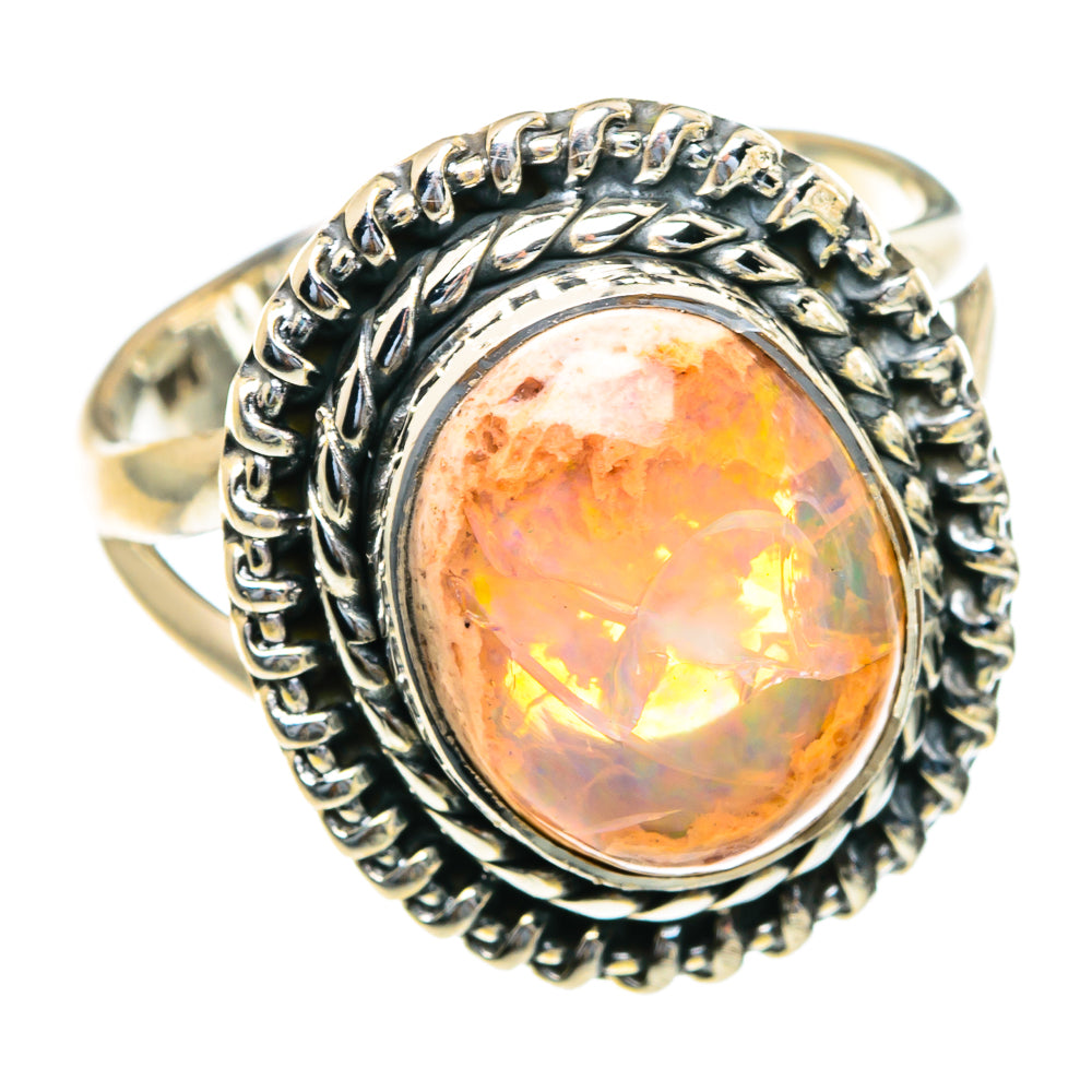 Mexican Fire Opal Rings handcrafted by Anasilvercos - RING82226