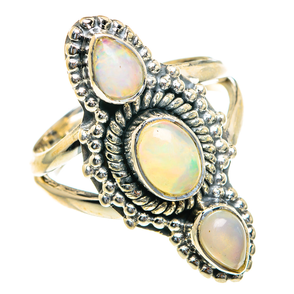 Rainbow Moonstone Rings handcrafted by Anasilvercos - RING82262