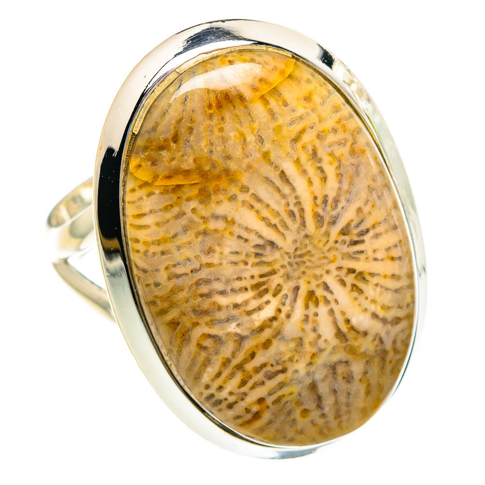 Fossil Coral Rings handcrafted by Anasilvercos - RING82292